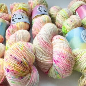 94652E39-30F7-4ABA-A4F3-2ACB8BB464FD Mini skein sock yarn set 'Sushi Box' 100g hand-dyed yarn