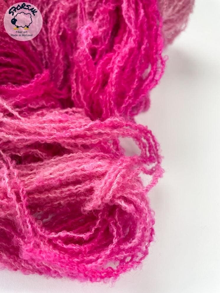 il_fullxfull.6282496655_3l4r.jpg Hand dyed fine 4-ply boucle effect yarn. Super soft and fluffy ‘Raspberry beret’.
