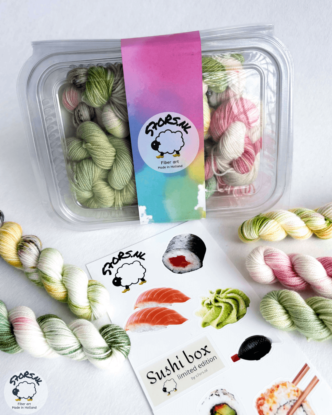 Mini skein set sock yarn 'Sushi Box' 100g handgeverfd garen